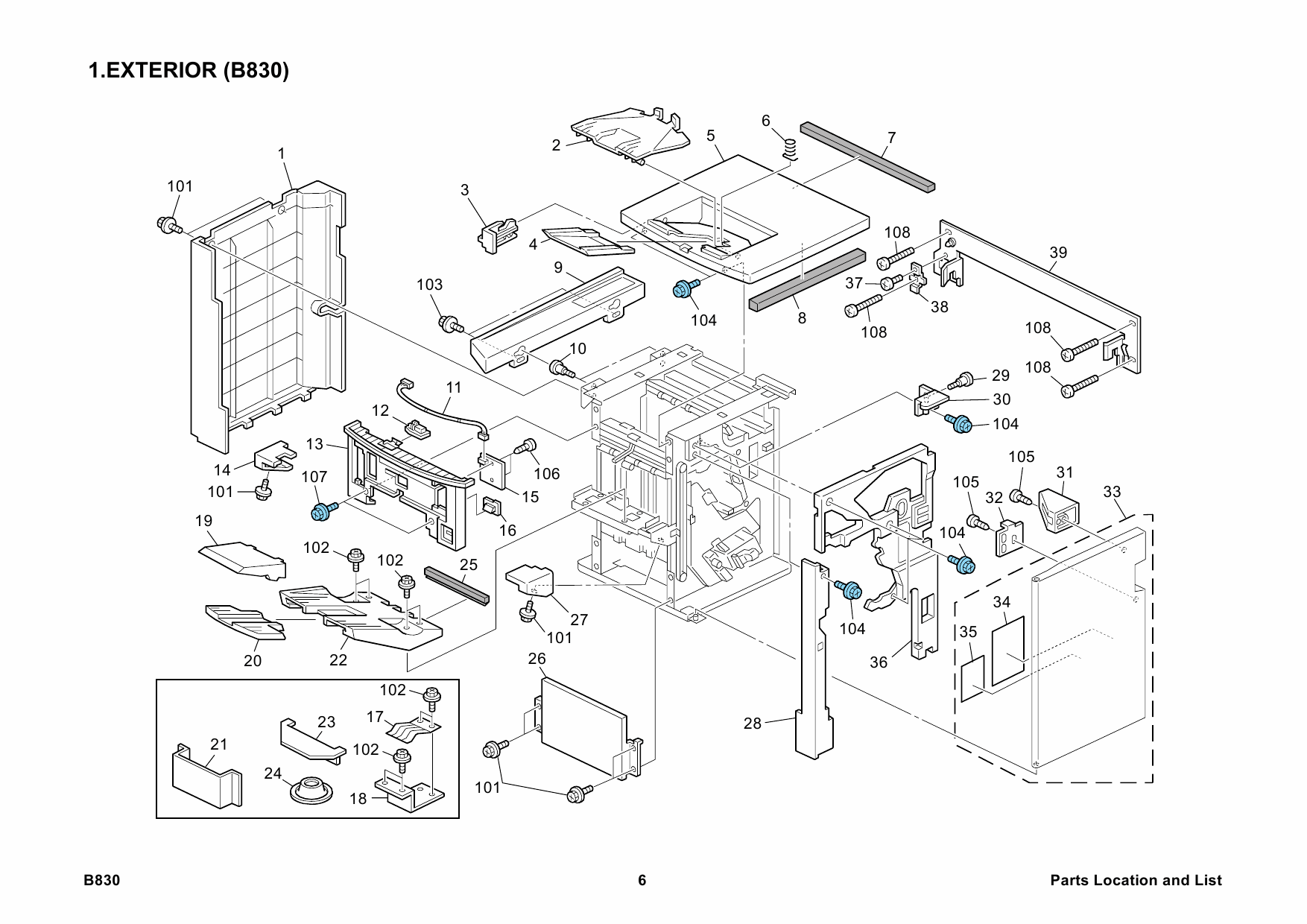 RICOH Options B830 FINISHER-SR5000 Parts Catalog PDF download-3